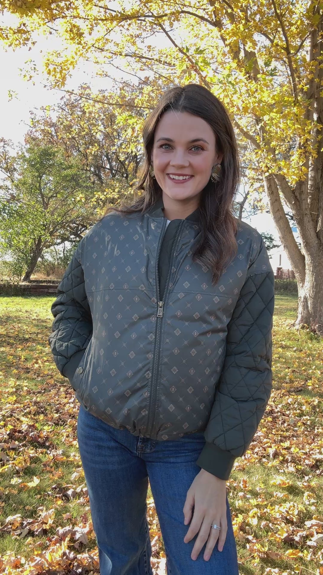 Pendleton Sweet Grass Quilted Bomber Jacket